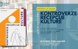 Poziv na promociju knjige "Kontroverze recepcije kulture" prof. dr. Sarine Bakić