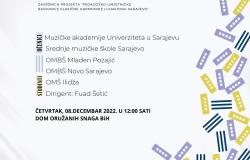Najavljujemo Gala koncert - završnicu Projekta "Pedagoško-umjetničke radionice klasične harmonike u Kantonu Sarajevo"