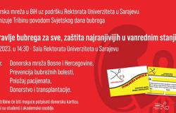 Tribina povodom Svjetskog dana bubrega "Zdravlje bubrega za sve, zaštita najranjivijih u vanrednim stanjima"