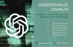 Okrugli stol “Generiranje znanja: praktične i etičke osnove AI u obrazovanju i istraživanju”