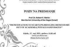 Poziv | Predavanje prof. dr. Roberta S. Marksa na Univerzitetu u Sarajevu