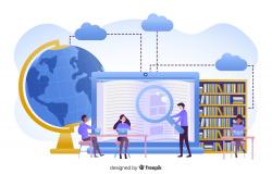 <a href="https://www.freepik.com/free-vector/online-education_4331813.htm#query=Higher%20education%20libraries%20and%20open%20science&position=2&from_view=search&track=ais">Image by pikisuperstar</a> on Freepik