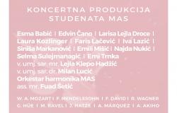 Koncert studenata Muzičke akademije UNSA u okviru Majskih muzičkih svečanosti