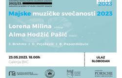 Koncert violinistice Lorene Miline i pijanistice Alme Hodžić Pašić pod okriljem Majskih muzičkih svečanosti