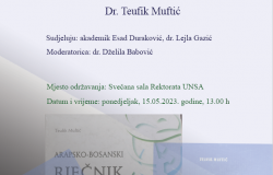 Orijentalni institut Univerziteta u Sarajevu organizira "Čas sjećanja - dr. Teufik Muftić" 