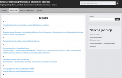 Registar serijskih publikacija u otvorenom pristupu na Univerziteta u Sarajevu