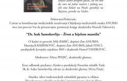 Promocija knjige “Dr. Isak Samokovlija – Život u bijelom mantilu” akademika Husrefa Tahirovića