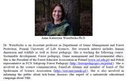 Profesorica Anna Katarzyna Wierzbicka održat će predavanje na Šumarskom fakultetu UNSA | Concept of Forest Pedagogy as Tool of Education of Sustainable Development
