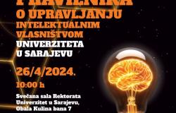 Poziv | Promocija Pravilnika o upravljanju intelektualnim vlasništvom Univerziteta u Sarajevu