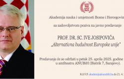 ANUBiH | Javno predavanje prof. dr. sc. Ive Josipovića „Alternativna budućnost Europske unije“