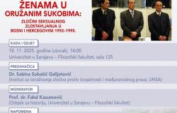 NAJAVA | Javno predavanje „Nasilje nad ženama u oružanim sukobima: Zločini seksualnog zlostavljanja u Bosni i Hercegovini 1992‒1995.“  i studentska radionica o povijesti nasilja nad ženama