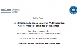 Međunarodna naučna radionica u organizaciji Univerziteta Münster i Univerziteta u Sarajevu | Poziv na učešće