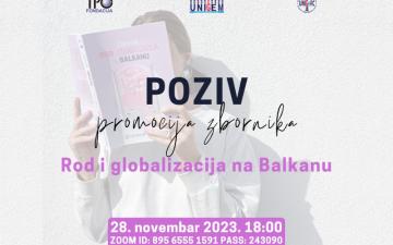 Poziv na promociju zbornika “Rod i globalizacija”