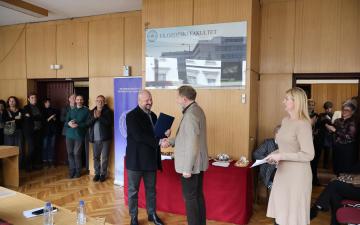 Uručena zahvalnica za predan rad i angažman u nastavi dr. Pavelu Ocepeku