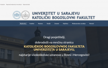 Nova mrežna stranica Katoličkog bogoslovnog fakulteta (KBF) Univerziteta u Sarajevu