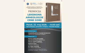 NAJAVA: Svečana promocija kapitalnog "Leksikona arheologije Crne Gore" na Univerzitetu u Sarajevu