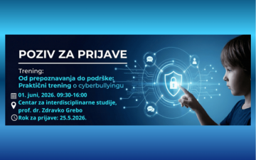 POZIV ZA PRIJAVE Od prepoznavanja do podrške: Praktični trening o cyberbullyingu