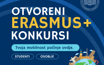Otvoreni Erasmus+ konkursi za mobilnost studenata i osoblja UNSA
