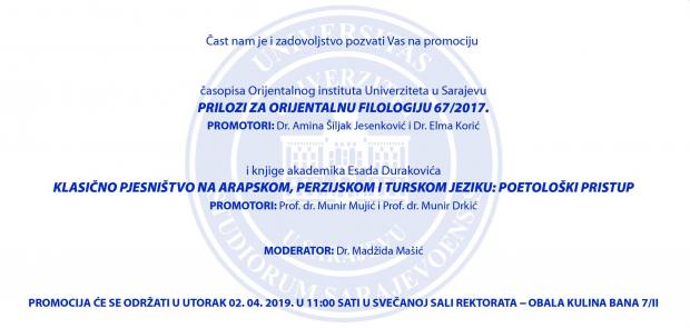 Promocija izdanja Orijentalnog instituta Univerziteta u Sarajevu