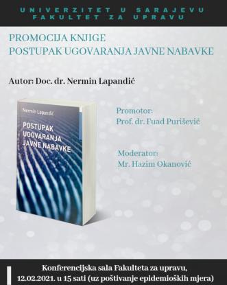 Promocija knjige „Postupak ugovaranja javne nabavke“ autora doc. dr. Nermina Lapandića