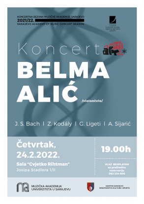 Recital violončelistice Belme Alić u okviru Međunarodnog festivala “Sarajevska zima”