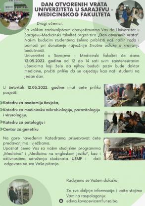 Dan otvorenih vrata Medicinskog fakulteta Univerziteta u Sarajevu