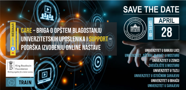 TRAIN BiH Webinar „CARE – briga o opštem blagostanju univerzitetskih uposlenika i SUPPORT – podrška izvođenju online nastave“