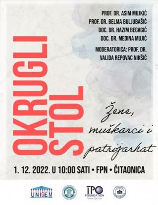 Okrugli stol “Žene, muškarci i patrijarhat”