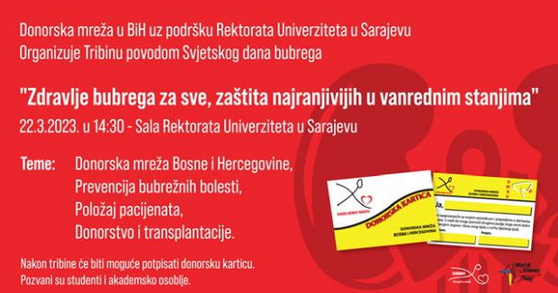 Tribina povodom Svjetskog dana bubrega "Zdravlje bubrega za sve, zaštita najranjivijih u vanrednim stanjima"