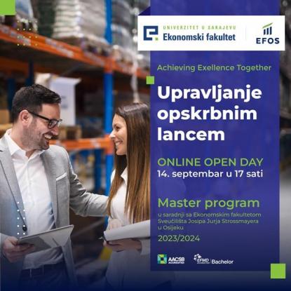 Online Dan otvorenih vrata | Novi master program na Ekonomskom fakultetu UNSA: Upravljanje opskrbnim lancem