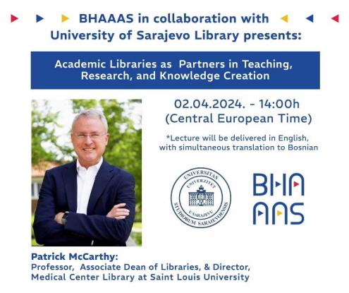 Predavanje Patricka McCarthya: "Visokoškolske biblioteke kao partneri u nastavi, istraživanju i stvaranju znanja"