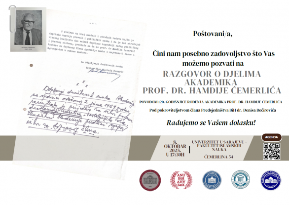 Razgovor o djelima akademika prof. dr. Hamdije Ćemerlića