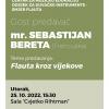 Predavanje flautiste mr. Sebastijana Berete na Muzičkoj akademiji UNSA